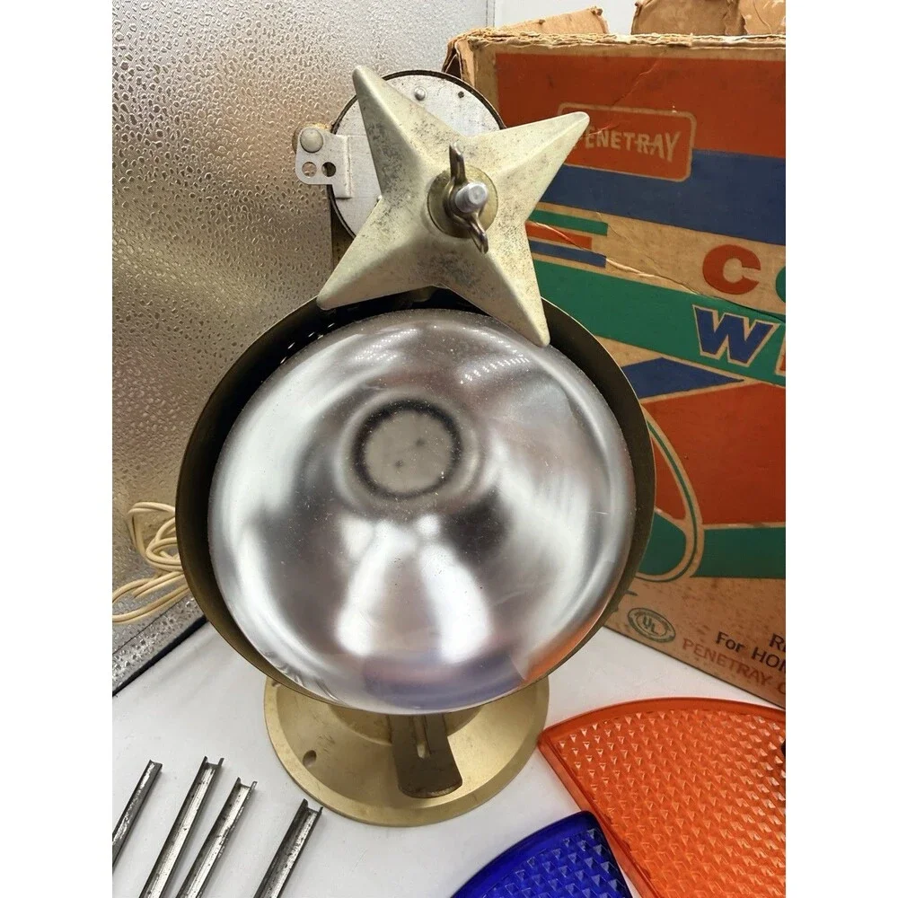 Vintage Penetray Motorized Rotating Color Wheel Aluminum Christmas Tree Light